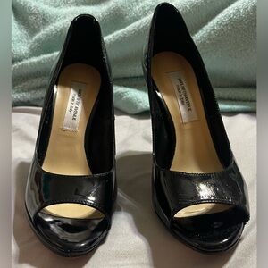 Saks Fifth Avenue Black Patent Leather Heels